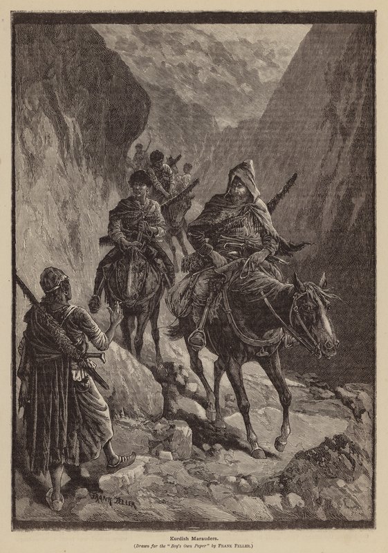 Kurdští nájezdníci (litografie) od Frank (after) Feller