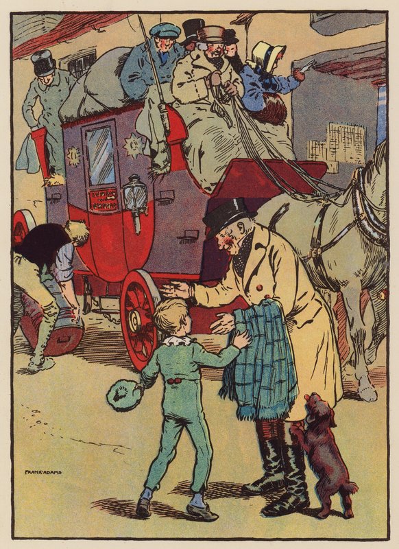 Pradědeček jezdil v dostavníku (barevná litografie) od Frank Adams