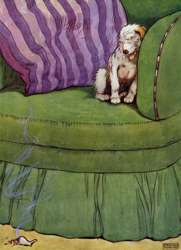 Ilustrace pro starou matku Hubbard (barevné lito) od Frank Adams