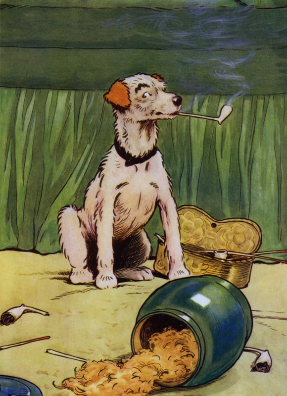 Ilustrace pro starou matku Hubbard (barevné lito) od Frank Adams