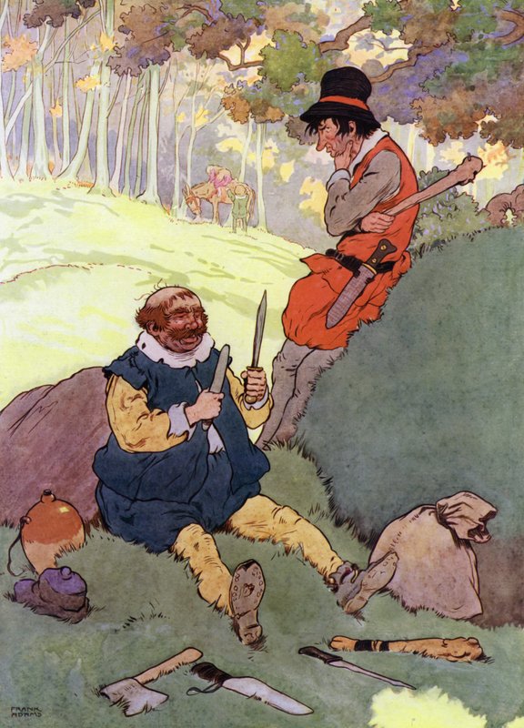 Ilustrace pro The Babes in the Wood (barevné lito) od Frank Adams