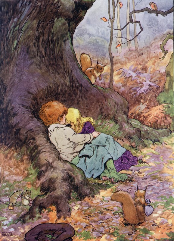 Ilustrace pro The Babes in the Wood (barva lito) od Frank Adams