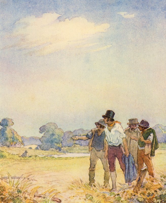 Ilustrace pro The Scholar-Gipsy od Matthew Arnold (barevné lito) od Frank Adams
