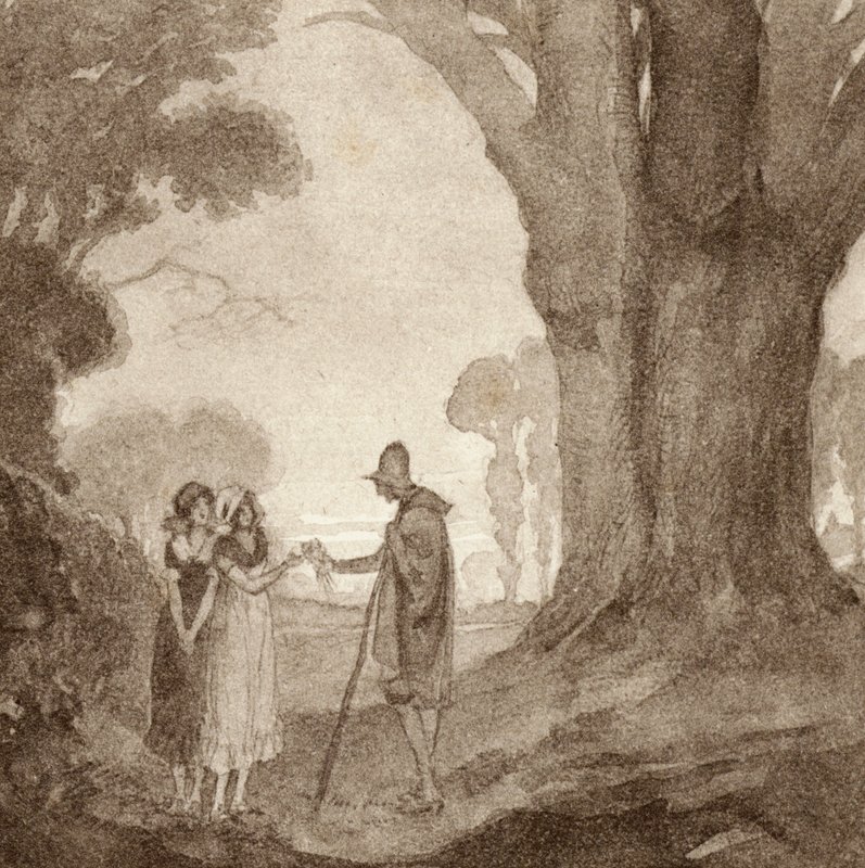 Ilustrace pro The Scholar-Gipsy od Matthew Arnold (barevné lito) od Frank Adams