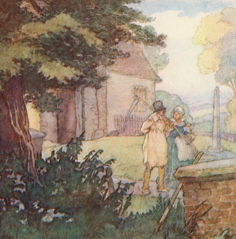 Ilustrace pro The Scholar-Gipsy od Matthew Arnold (barevné lito) od Frank Adams