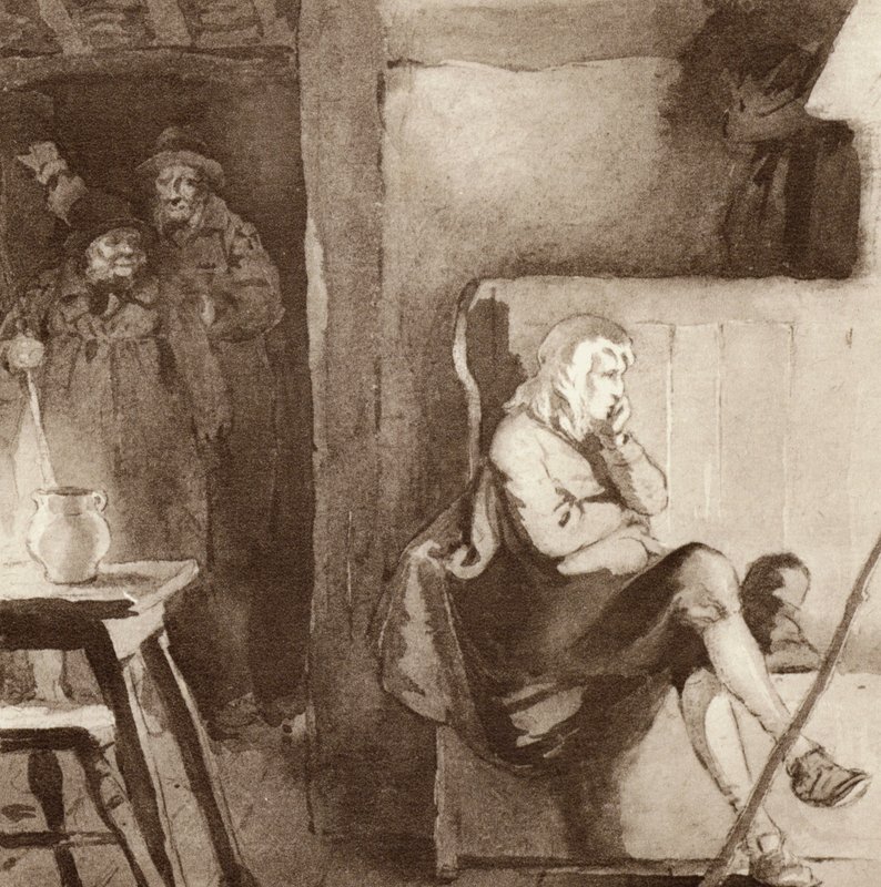 Ilustrace pro The Scholar-Gipsy od Matthew Arnold (barevné lito) od Frank Adams