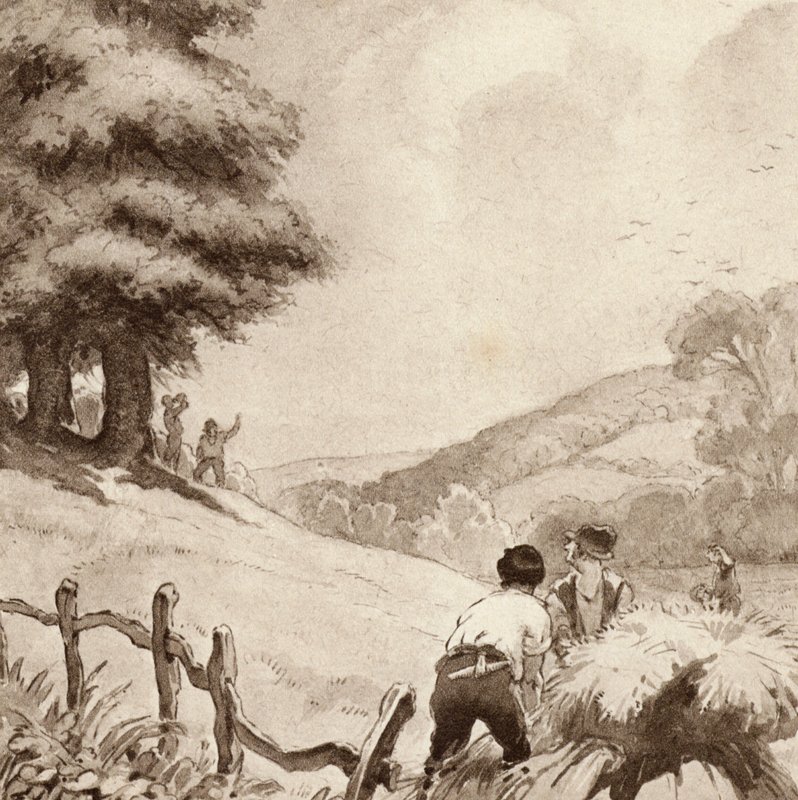 Ilustrace pro The Scholar-Gipsy od Matthew Arnold (barevné lito) od Frank Adams