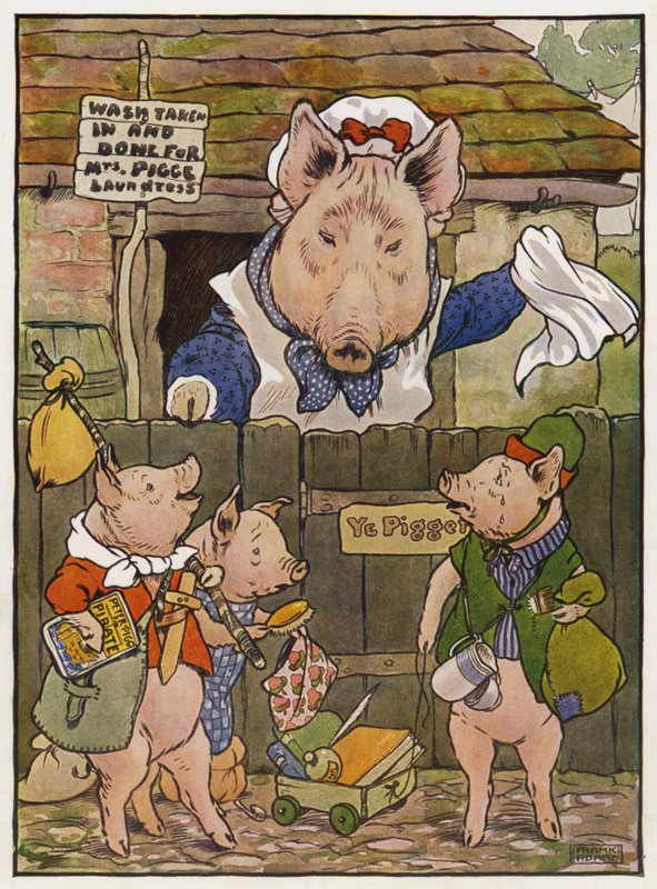 Ilustrace pro Tři malá prasátka od Frank Adams