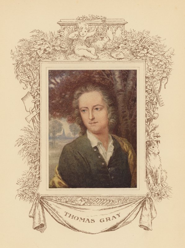 Portrét básníka Thomase Graye (barevná litografie) od Frank Adams