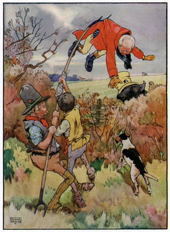 Tři veselí lovci (barevná litografie) od Frank Adams
