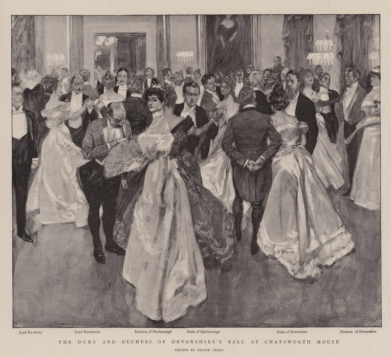 Ples vévody a vévodkyně z Devonshiru v Chatsworth House od Frank Craig