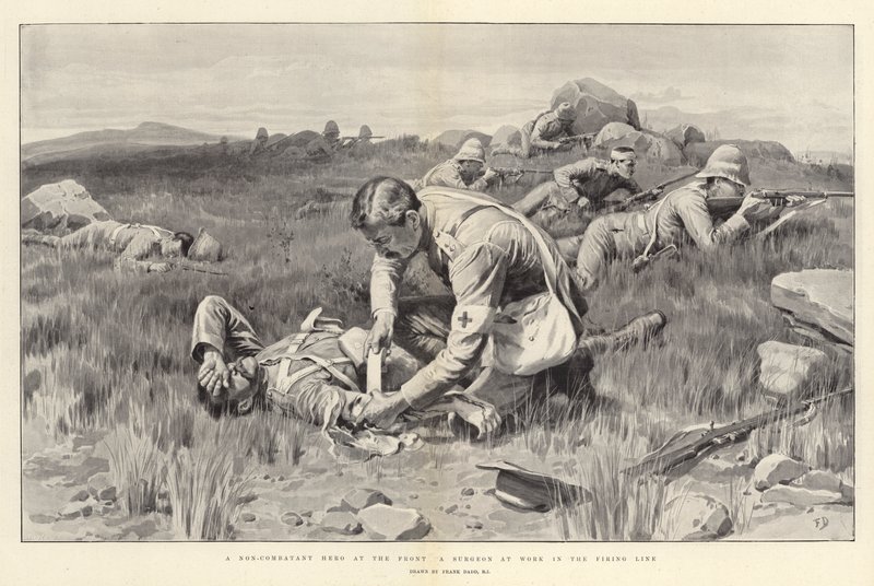 Nebojující hrdina vpředu a chirurg při práci v palebné linii od Frank Dadd