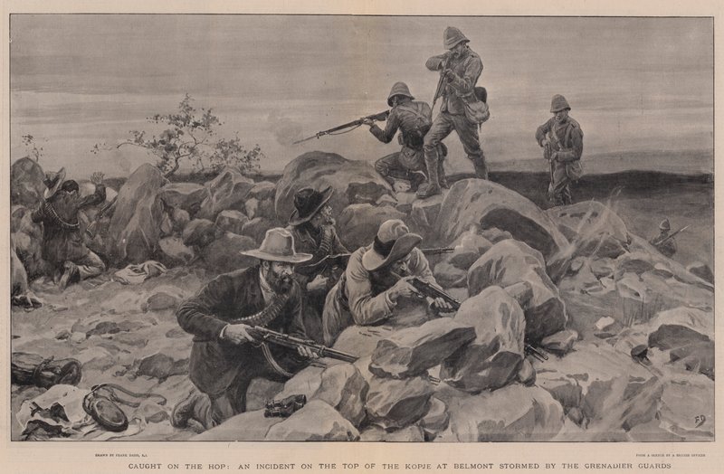 Přistižen na chmelu, incident na vrcholu Kopje v Belmontu napadený granátnickými gardami od Frank Dadd