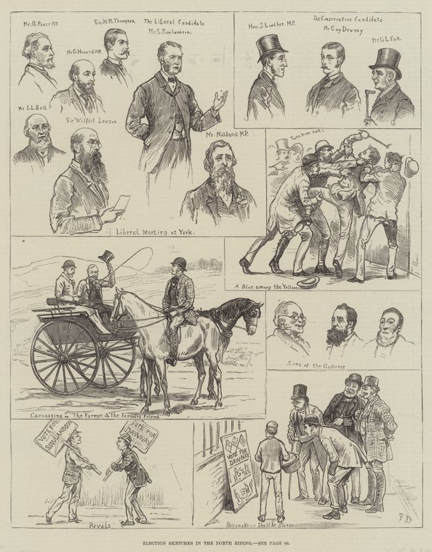 Volební náčrtky v North Riding od Frank Dadd