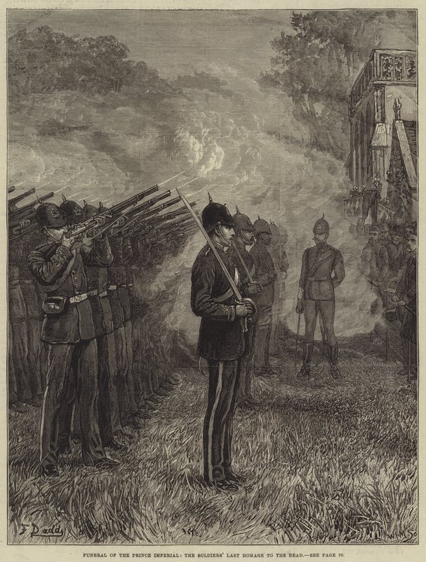 Pohřeb prince Imperial, poslední pocta vojáků mrtvým od Frank Dadd