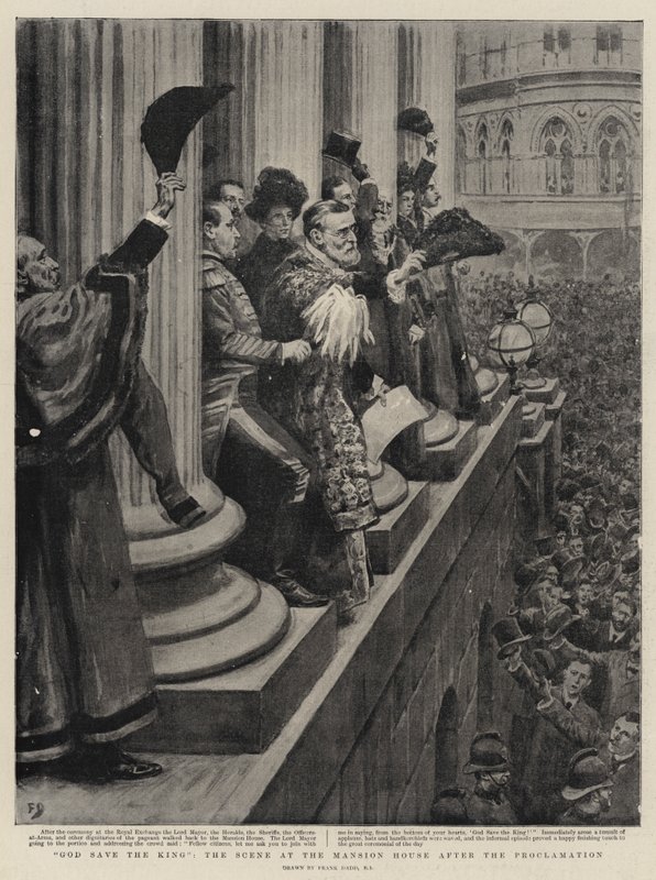 Bůh ochraňuj krále, scéna v zámku po vyhlášení císařství od Frank Dadd