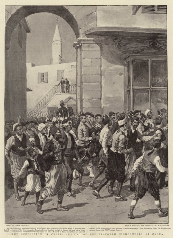 Okupace Kréty, příchod Seaforth Highlanders do Canea od Frank Dadd
