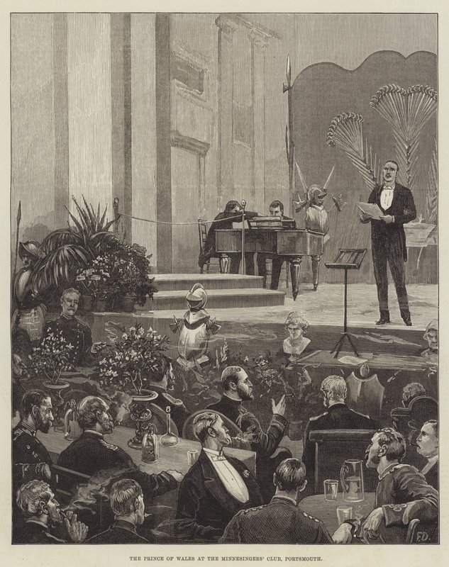 Princ z Walesu v klubu Minnesingerů, Portsmouth od Frank Dadd