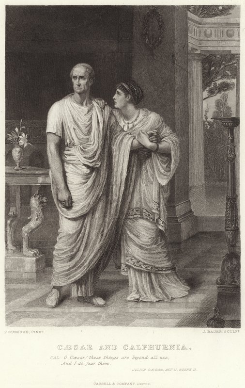 Caesar a Calpurnia, Julius Caesar, dějství II, scéna II od Frank Dicksee