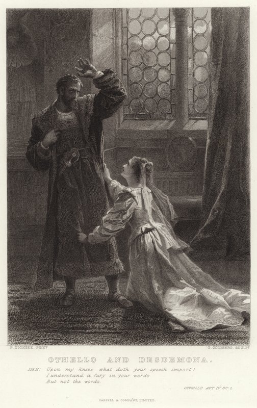 Othello a Desdemona, Othello, dějství IV, Sc 2 od Frank Dicksee