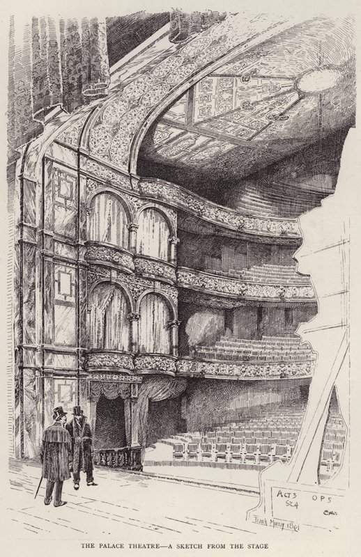 Interiér Palace Theatre, Londýn (litho) od Frank Murray