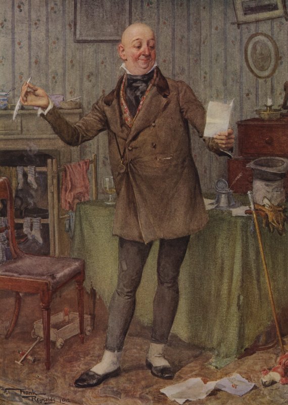 Pan Micawber (barevná litografie) od Frank Reynolds