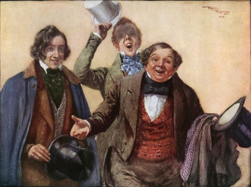 Pan Tupman, pan Snodgrass a pan Winkle (barevná litografie) od Frank Reynolds