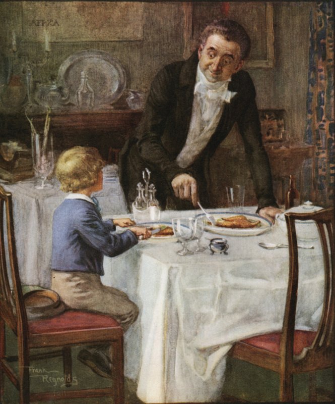 Přátelský číšník (barevná litografie) od Frank Reynolds