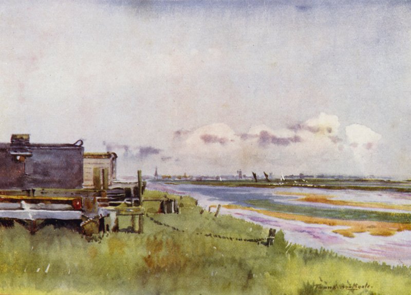 Norfolk Broads: Yarmouth z Breydonu (barevné lito) od Frank Southgate