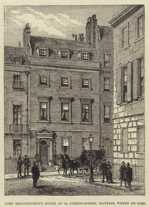 Lord Beaconsfield House v 19, Curzon-Street, Mayfair, kde zemřel od Frank Watkins