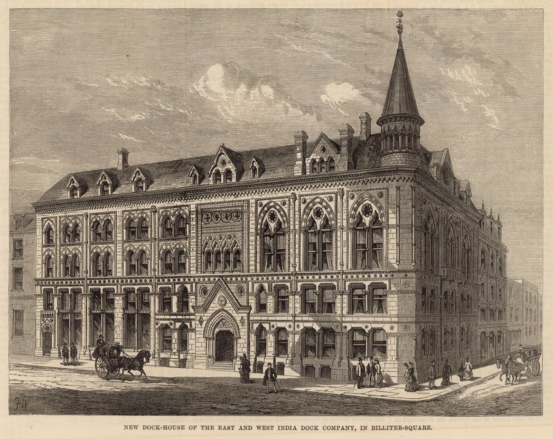 New Dock House of the East and West India Dock Company na Billiter Square od Frank Watkins