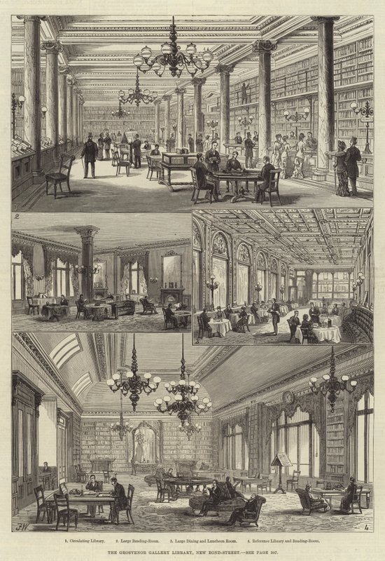 Knihovna Grosvenor Gallery, New Bond-Street od Frank Watkins