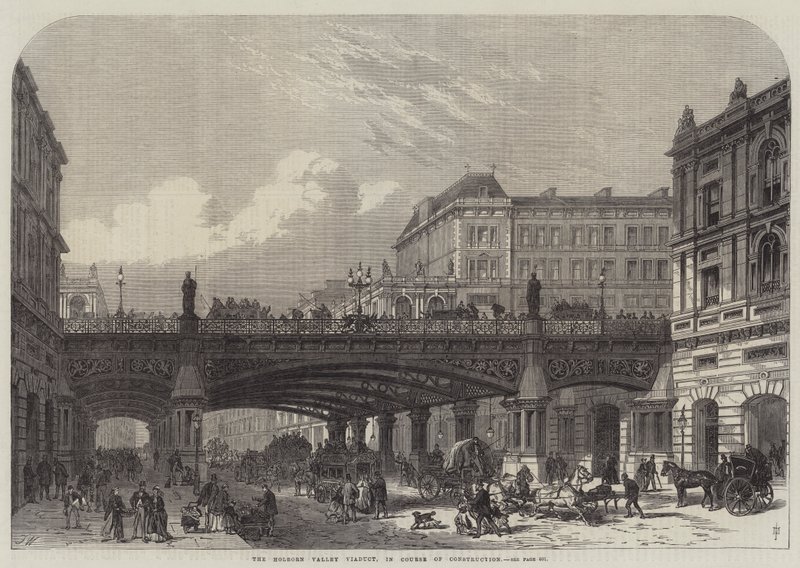 Viadukt Holborn Valley v průběhu výstavby od Frank Watkins
