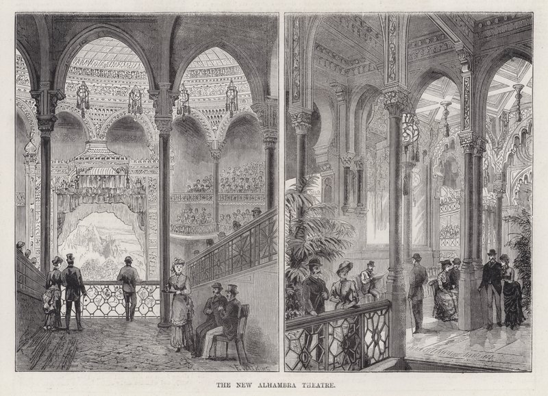 Divadlo New Alhambra (rytina) od Frank Watkins