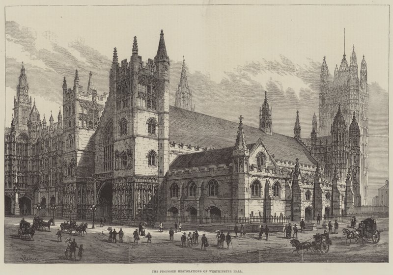 Navrhované opravy Westminster Hall od Frank Watkins