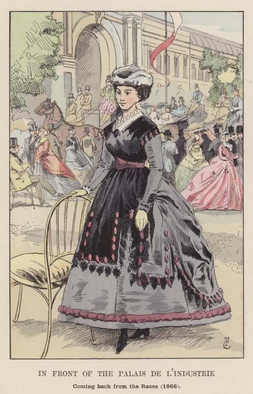Před Palais de lIndustrie, při návratu ze závodů, 1866 od François Courboin