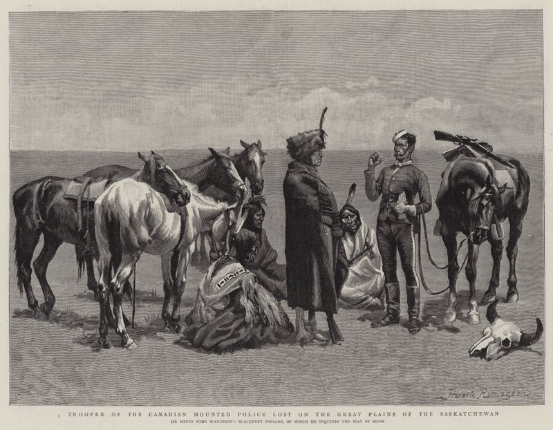 Voják kanadské jízdní policie ztracený na Great Plains of Saskatchewan od Frederic Remington