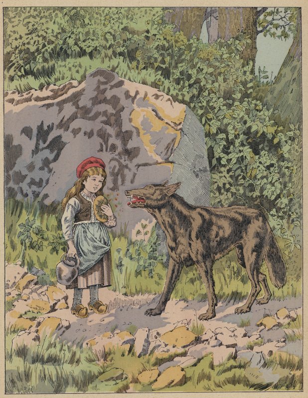 Le Petit Chaperon Rouge, Červená Karkulka (barva lito) od Frederic Theodore (after) Lix