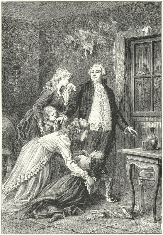 Ludvík XVI. se před popravou loučil s rodinou od Frederic Theodore (after) Lix