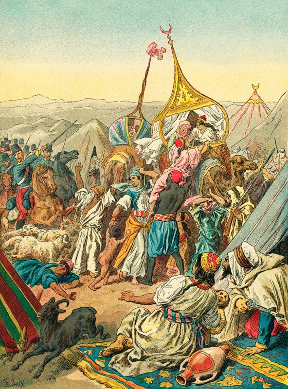 Zajetí kmene Abd El Kader od Frederic Theodore Lix