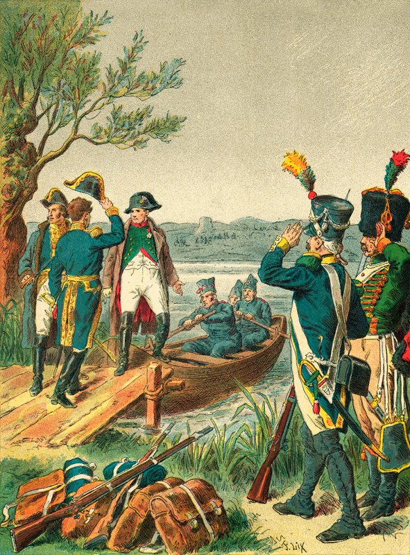 Napoleon a Massena na ostrově Lobau od Frederic Theodore Lix