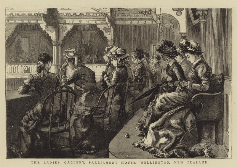 Dámská galerie, budova parlamentu, Wellington, Nový Zéland od Frederic Villiers