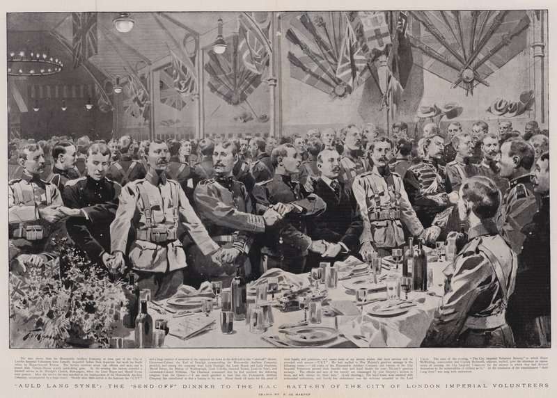 Auld Lang Syne, Večeře s odesláním do baterie HAC imperiálních dobrovolníků City of London od Frederic de Haenen