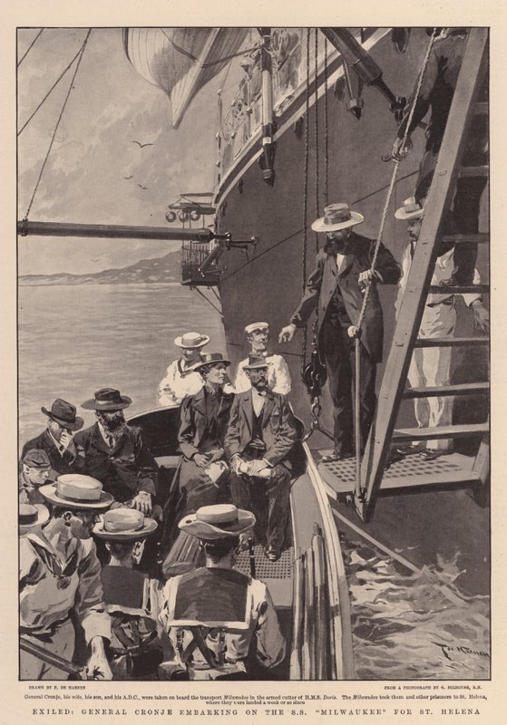 Generál Cronje v exilu nastupuje na SS Milwaukee na Svatou Helenu od Frederic de Haenen