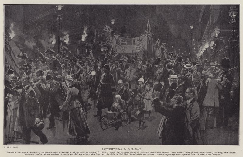 Ladysmith-Day v Pall Mall (litho) od Frederic de Haenen