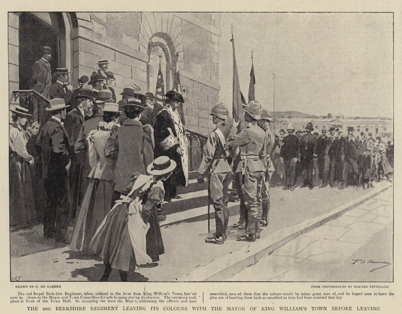 2. Berkshire Regiment opouští své barvy se starostou města King William