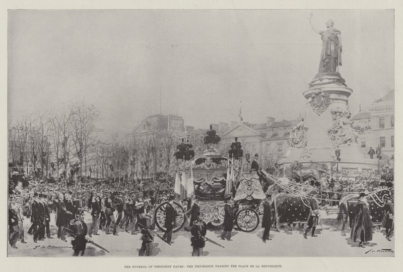 Pohřeb prezidenta Faureho, procesí kolem Place de la Republique od Frederic de Haenen