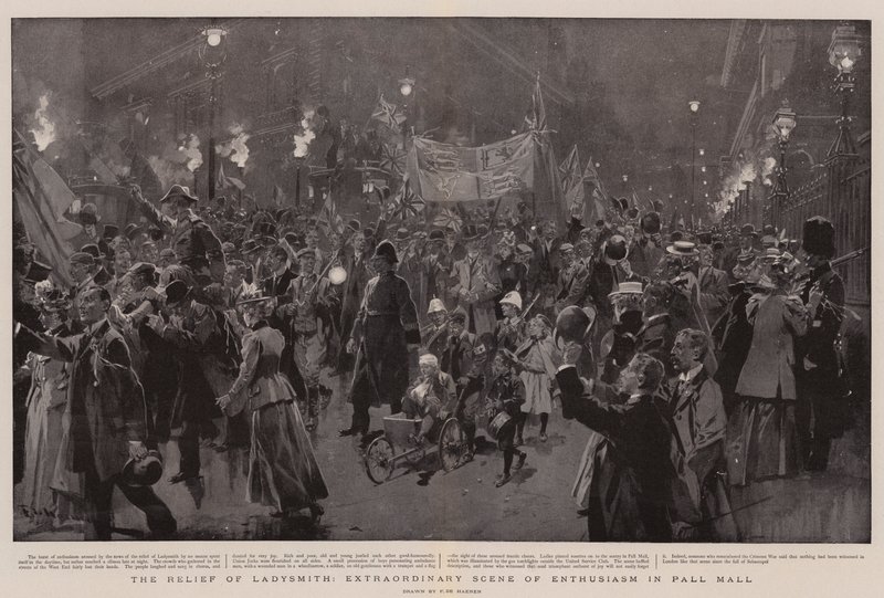 The Relief of Ladysmith, Mimořádná scéna nadšení v Pall Mall od Frederic de Haenen