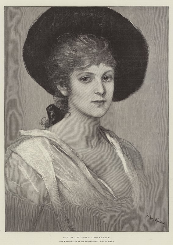 Studie hlavy od Frederich August Kaulbach