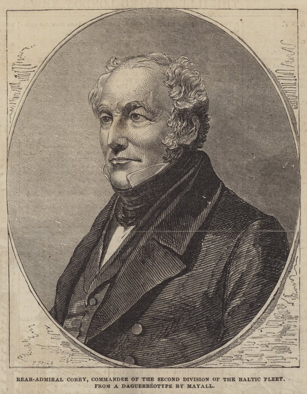 Kontraadmirál Corry, velitel druhé divize Baltské flotily od Frederick John Skill